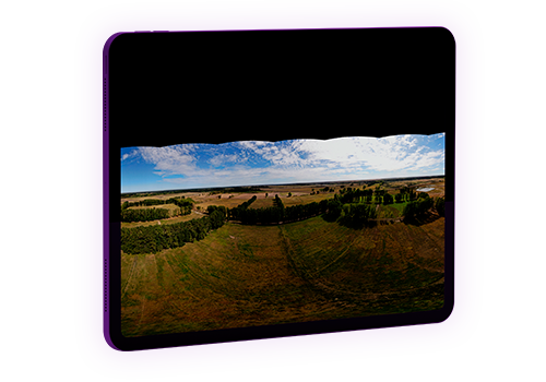 Panoramas inmersivos de tus lotes y cultivos